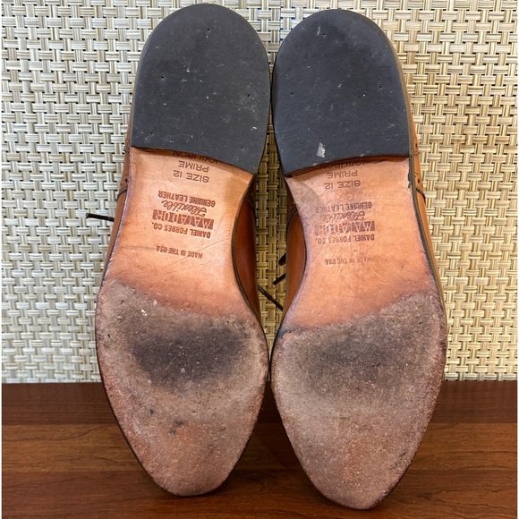 🌟2xHP🌟VTG 1980s-90s Allen Edmonds Walnut Brown Leather Sanford Wing Tip Oxford - Picture 12 of 13